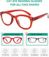 Eyekepper Cat Eye Reading Glasses for Women Oversize Ladies Readers - Red +2.50...