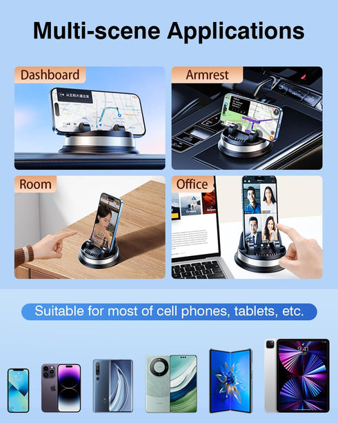 OATSBASF Cell Phone Holder for Car, Dashboard Car Phone Mount 360° Rotatable Car with Non-Slip Silicone, Compatible with iPhone,Samsung,Android Sm...