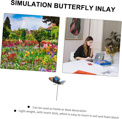 Flower Decor 24pcs Butterfly Garden Decoration Beautiful Decoration Metal Stakes Outdoor Garden Stakes Metal Lawn Ornaments Windmill Decor Foot Ha...
