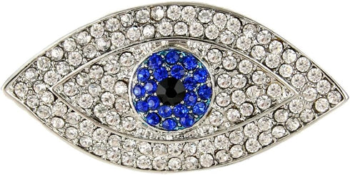 EVER FAITH Lucky Evil Eye Blue Austrian Crystal Brooch Pin...