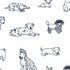 3-Piece Dog Sketch Bed Sheet Set for Boys & Kids - 1 Twin Flat and 1 Twin Fitted Sheet, Queen Pillowcase, Soft Brushed Microfiber Smooth Durable P...