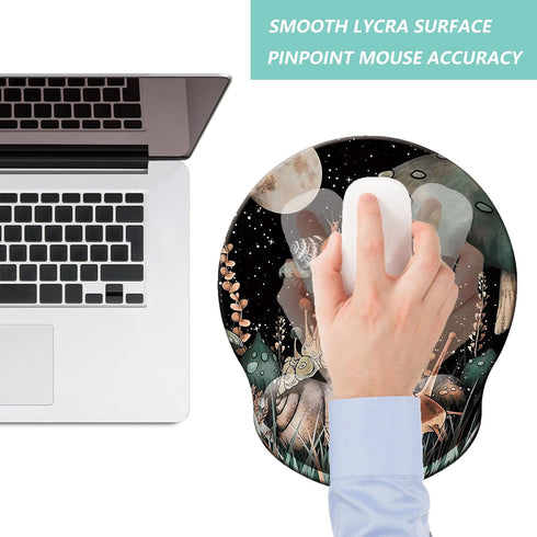Mouse Pad with Wrist Support, Ergonomic Mouse Pad with Memory Foam Wrist Rest Cushion, Non-slip Rubber Base Gaming Mice Pad for Home Office Comput...