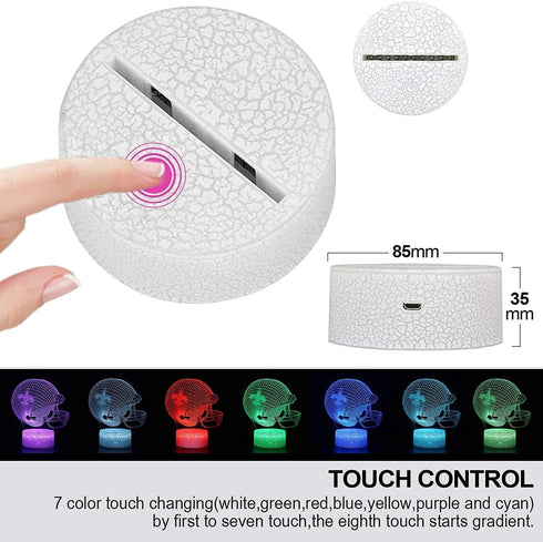 Helmet Shape Optical Illusion Smart 7 Colors Night Light Table Lamp Gifts for Saint, Men, Women, Kids, Boys, Teens...