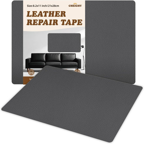 CHEIGHY Leather Repair Kit, Self Adhesive Leather Repair Patch for Furniture 8.2X11 inch Vinyl Repair Kit for Couches Car Seats, Sofa, Office Chai...