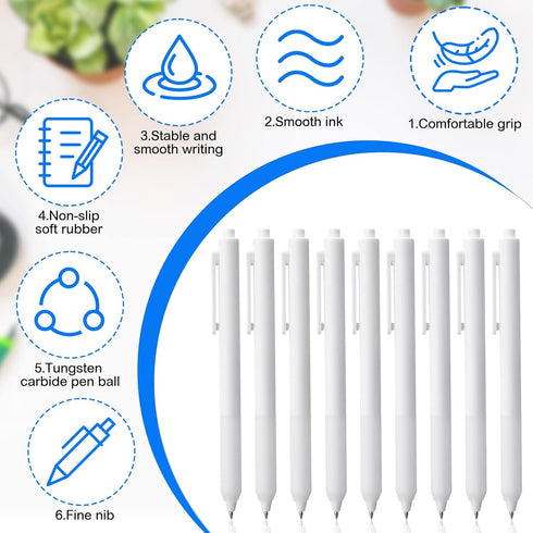 24 Pieces Retractable Gel Pens 0.5 mm Fine Point Ballpoint Rollerball Pens Refillable Long Lasting Smooth Black Ink Fine Point Pen with Comfortabl...