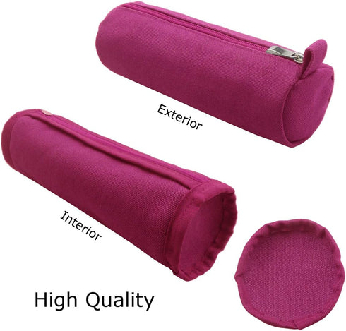 Enyuwlcm Heavy Canvas Stationery Stylish Simple Pencil Bag and Durable Compact Zipper Pencil Case Pouch 1 Pack Pink...