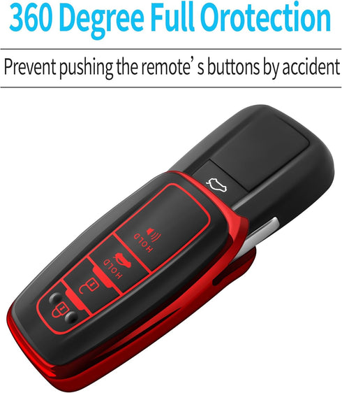 Tukellen for Toyota Key Fob Cover with Keychain,Special Soft TPU Key Case Protector Compatible with 2020-2022 Highlander Corolla Prius,2018-2024 R...