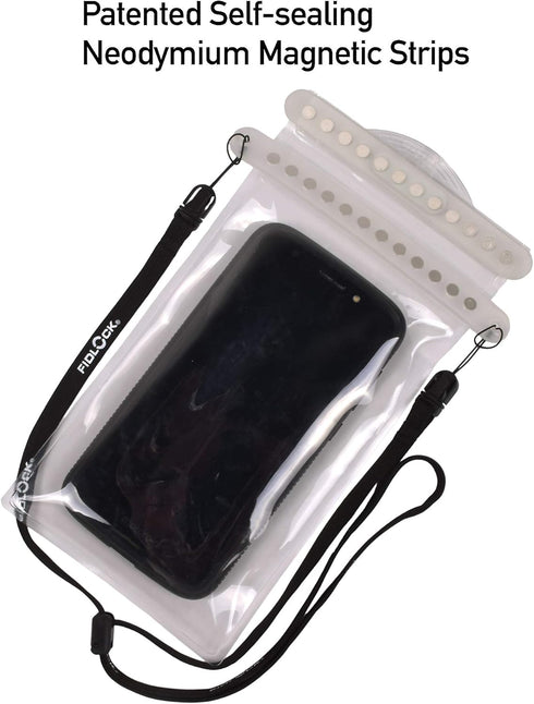 FIDLOCK Hermetic Dry Bag Medi - Flexible Magnetic Self-Sealing Bag for Cellphone | 100% Waterproof and Sand Proof - Practical Size with a Large Op...