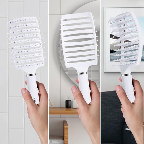 Hair Brush, Detangling Hair Brush, Curved Detangler Brush for Women Men kids Curly Think Fine Thin Long Short Wet Dry Hair, Professional Hair Styl...