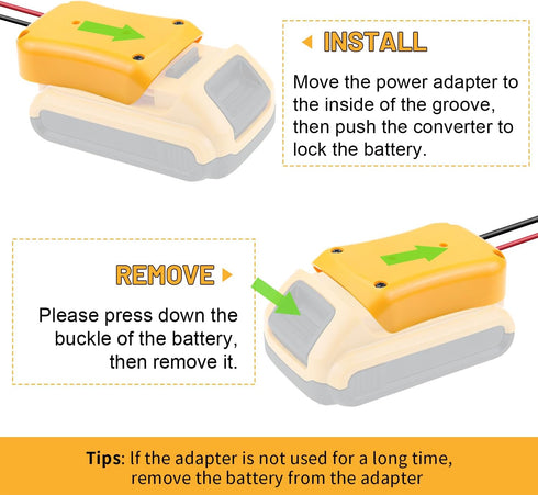 Power Wheels Adapter for Dewalt 20V Battery Adapter, 20V Power Wheels Battery Converter Kit with Fuses Holder and Switch, Wire Terminals, 12AWG Wi...