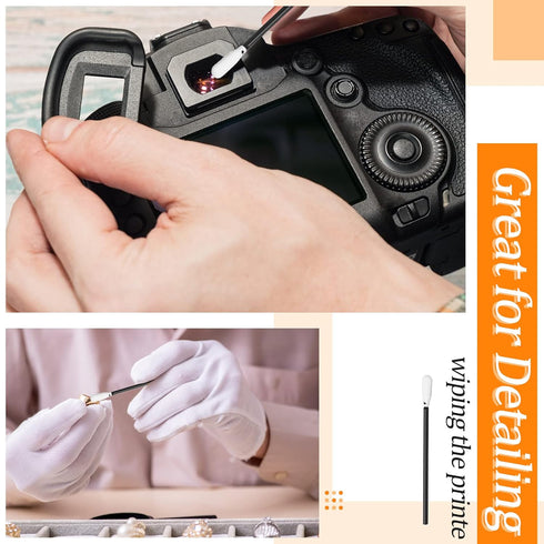 500 Pieces Foam Cleaning Swabs 9.3 cm Foam Tips Swab Sticks Sponge Stick Sponge Head Cleaning Swab for Inkjet Printer Print Head Camera Optical Le...