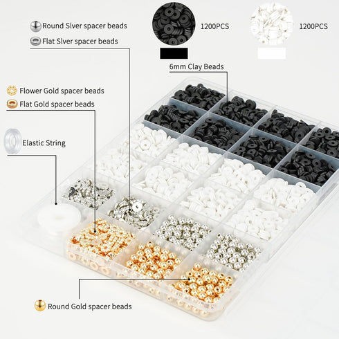 Gionlion 3000 Pcs Clay Beads Bracelets for Women, Bracelet Making kit Golden Beads for Jewelry Making, Charms Bracelet Kit DIY Arts and Crafts Bir...