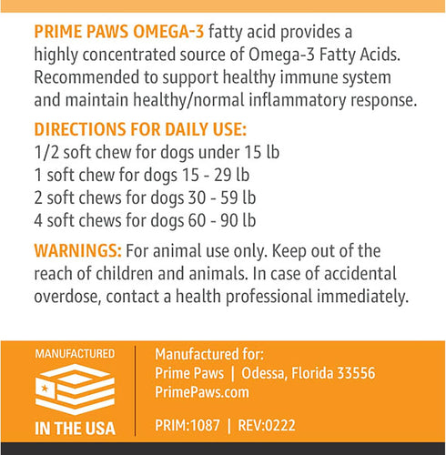 Omega 3 Fish Oil for Dogs - Allergy, Immune, & Skin Health Supplement - Dog Skin and Coat Chews with Vitamin E - Small/Medium Canines - 60 ct...
