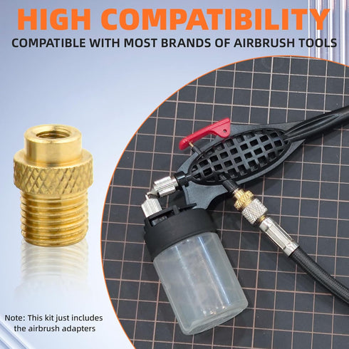 OPHIR 7 Pieces Airbrush Adapter, Professional Airbrush Hose Adapter 1/4 to 1/8, Airbrush Fittings Airbrush Connector for Air Brush Hose, Airbrush ...