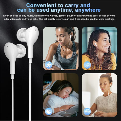 USB C Headphones,Type C Earphones with Microphone Volume Control,Magnetic Wired Earbuds HiFi Stereo,USB C Earphones with Noise Isolating for Samsu...