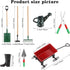 Miniature Fairy Garden Accessories Set 9 Pcs 1:12 Mini Metal Spade Pestle Kettle Wagon Rake Garden Watering Supplies Micro Landscape Ornaments Dol...