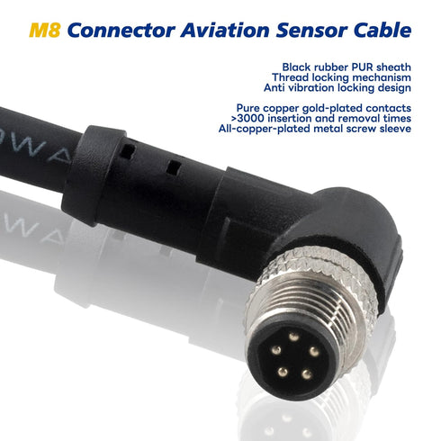 M8 Aviation Sensor Cable 5 Pin?Lonlonty M8 Industrial Sensor Connector Shielded Cable,Field Assembly M8 Connector B Coding Shielded Cable 6.5Ft/2M...