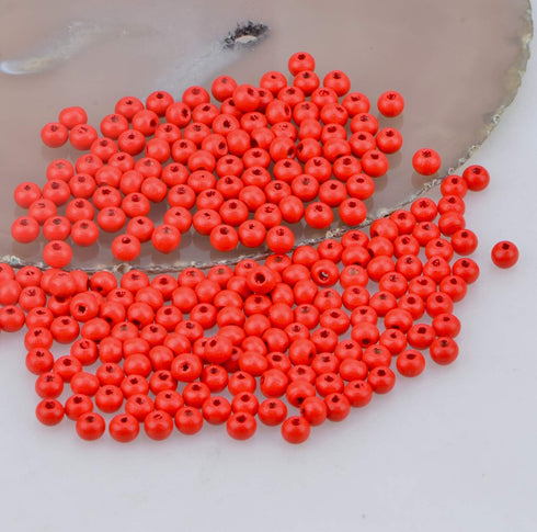 AD Beads 300 Pieces Wood Spacer Loose Wooden Craft Beads Big Hole Beads Assorted for Necklace Bracelet Craft Making Decoration (6x8mm 300pcs, Red)...