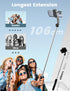 Selfie Stick Tripod with Light and Detachable Phone Holder, 41.7" Extendable Phone Tripod with Remote, 360° Rotatable Tripod Stand for iPhone, Sam...
