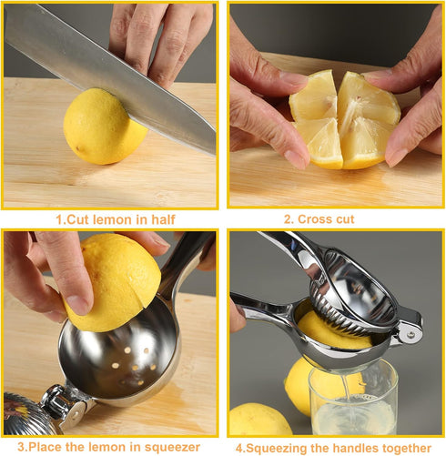 Premium Lemon Squeezer, Large Heavy Duty Handhelp Juicer for Lemon, Stainless Steel Hand Press Citrus Juicer, Lime Squeezer Bar Tool, Manual Citru...