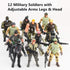 Liberty Imports 12 Pack: US Military Toy Soldiers Playset Army Men Action Figures with Realistic Weapons Gear Combat Accessories for Kids Pretend ...