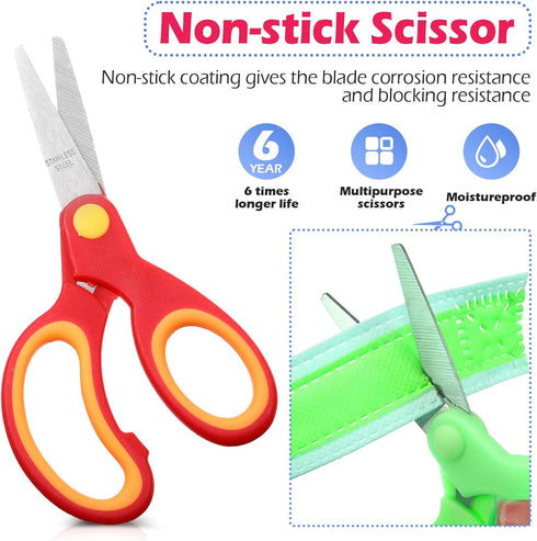 30 Pack Scissors, 5.1 Inch Multipurpose Scissors, Soft Comfort Grip Handles Stainless Steel for School Office Home, High Middle School Classroom S...
