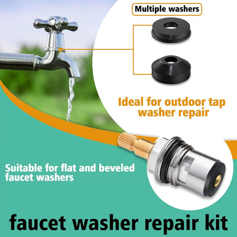 28 Size 560 Pcs Faucet Rubber Washers Kit and SAE O Ring Assortment Set for Assorted Plumbing Faucet Sealing Repair...