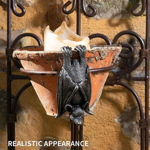Helloween Bat Statue Garden Decor Plant Pot Hugger Resin Flower Pot and Vase Hugger Planter Pot Hanger Hanging Bat Figurines Lawn Sculptures Outdo...