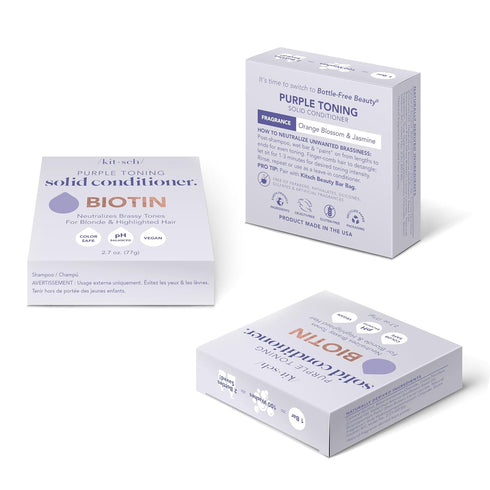 Kitsch Purple Conditioner Bar for Treated & Grey Hair, Made in US, Toning Purple Bar Conditioner for Hair for Blonde, Grey & White Hair, Removes B...