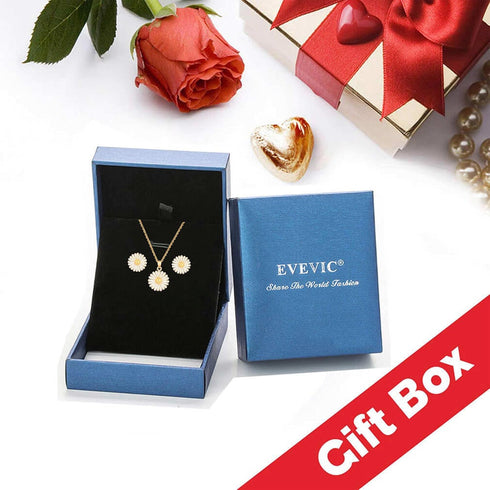 EVEVIC Daisy Flower Necklace Earrings Set for Women 18K Gold Plated Hypoallergenic Jewelry Sets...