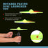 Botabee Flying Disc Launcher Toy for Kids - 4.5" Pull String Launcher Glowing Disk for Outdoor Fun - Durable Plastic Flying Disc Toy - Early Child...