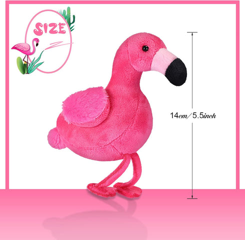 Skylety 6 Pieces Mini Flamingo Stuffed Animal Plush Toys 5 Inch Flamingo Party Favors Valentine Day Gift Pink Flamingo Hanging Ornaments Keychain ...