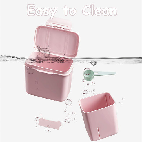 Formula Dispenser with Scoop Milk Powder Formula Containers for Travel Baby Food Storage and Snack Cup for Outdoor Activities On-The-Go Pink(Outer...