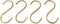Brass S Hooks Made from Heavy Duty Solid Brass for Hanging Kitchen Pots & Pans, Bird Feeders, Plants...