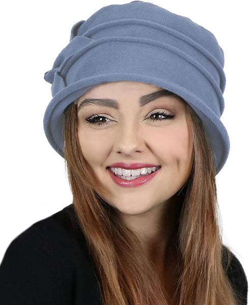Fleece Flower Cloche Hat for Women Cancer Headwear Chemo Ladies Head Coverings...