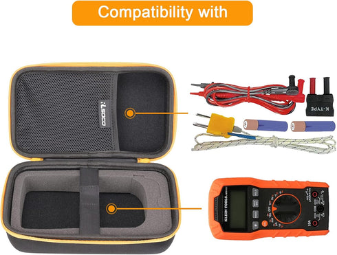 RLSOCO Hard Case for Klein Tools MM300/MM325/MM400/MM320/MM700/MM720/ET270/MM600/MM200/ET140 Digital Multimeter (With DIY Foam...