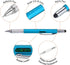 MECCANIXITY 4pcs 6 in 1 Multitool Tech Tool Pen Gifts for Men with Ballpoint Pen, Ruler, Screwdriver, Stylus, Level Gauge, Refills for Christmas B...