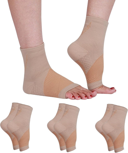 3 Pairs Neuropathy Socks, Soothe Relief Socks for Neuropathy Pain Women Men, Plantar Fasciitis Toeless Compression Socks Comprex Ankle Sleeves for...