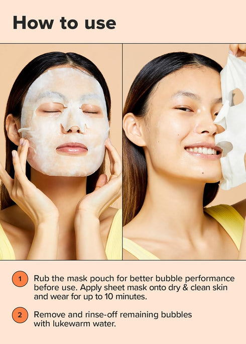 I DEW CARE Sheet Mask Pack - Glow Up Bubbles | Bubble Facial Mask, with Vitamin and Niacinamide, Daily Skin Care, Brightening, Illuminating, Detox...