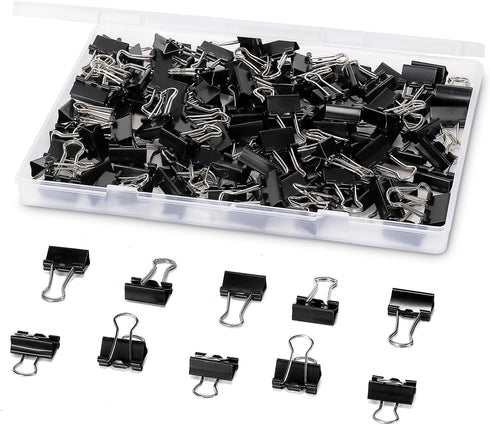 120 Pcs Mini Binder Clips, Small Binder Clips, 15mm Black Clips for Office...