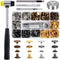 Qfun 120 Set Snap Fasteners Kit for Leather 12mm Metal Button Snaps Press Studs with 4 Setter Tools, 1 hammer, 4 Color Leather Snaps for Clothes, ...