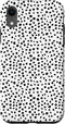 iPhone XR Popular Dalmatian Pattern, White w Brush Stroke Black Spots Case...