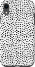 iPhone XR Popular Dalmatian Pattern, White w Brush Stroke Black Spots Case...