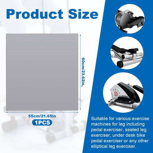 Under Desk Ellipse Anti-Slip Silicone Mat, 23.62x21.65in Ellipse Leg Exerciser Machine Anti-Slip Workout Mat for Under Desk Ellipticals Treadmill ...