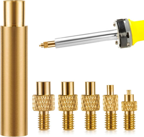 6pcs Soldering Iron Tips Screw in Set, Soldering Iron Heat Set Insert Tips for Sizes M2, M2.5, M3, M4, M5 and M6 3D Printing Supplies Compatible w...