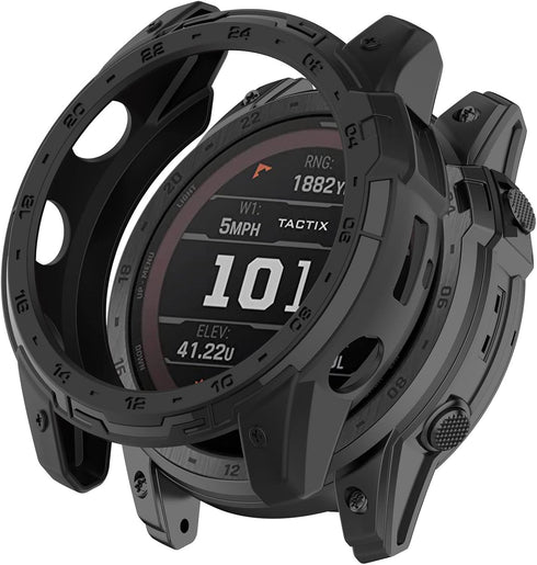 Compatible with Garmin Tactix 7 AMOLED Case, Scratch-Resistance TPU Military Protection Rugged Cover Case for Garmin Tactix 7 AMOLED Smartwatch Ac...