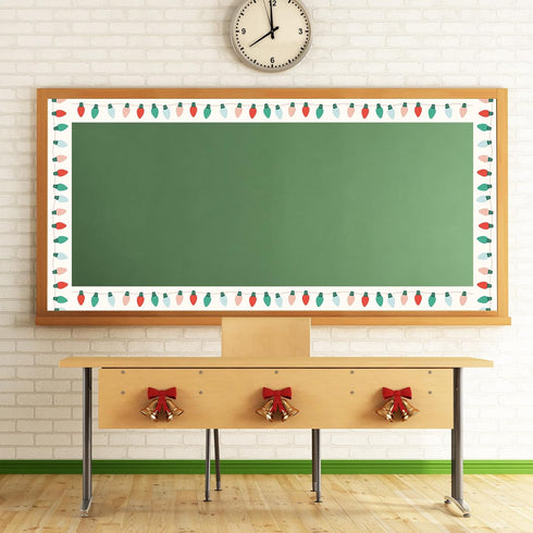 AnyDesign 82Ft Boho Christmas Bulletin Board Borders Xmas Tree Santa Snowman Rainbow Self-Adhesive Trim Border Stickers for Xmas Winter Party Home...