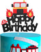 Fire Truck Happy Birthday Cake Topper Perfect for Baby Shower Firefighter Fireman Birthday Party Decorations...