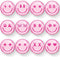 Whaline 12Pcs Pink Smile Face Resin Refrigerator Magnets Pink Preppy Decorative Fridge Magnetic Stickers Cute Locker Magnets for Kitchen Dishwashe...