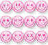 Whaline 12Pcs Pink Smile Face Resin Refrigerator Magnets Pink Preppy Decorative Fridge Magnetic Stickers Cute Locker Magnets for Kitchen Dishwashe...